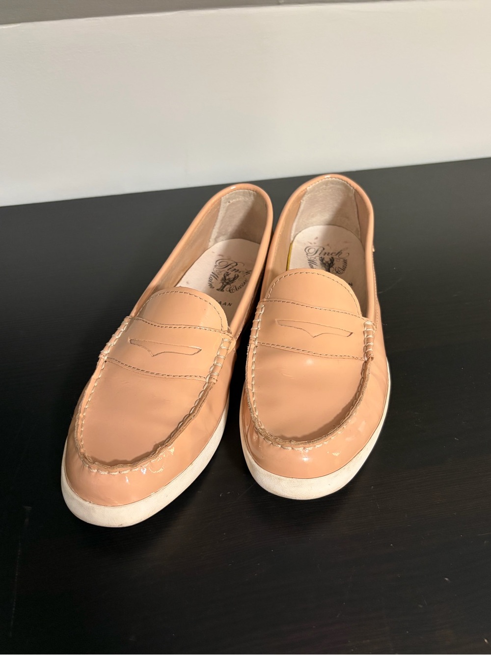 Cole Haan Women's Patent Leather Loafers in Beige
